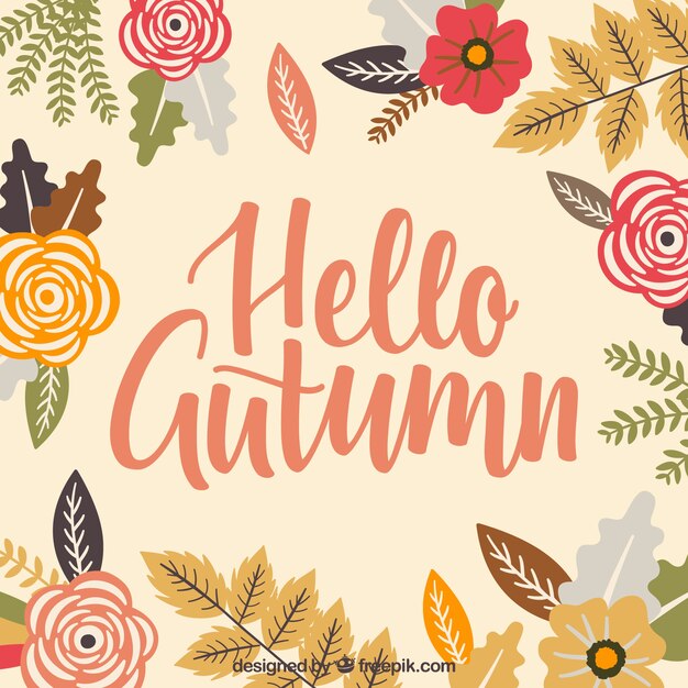 Fondo creativo de hola otoño