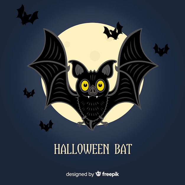 Vector gratuito fondo creativo de murciélago de halloween