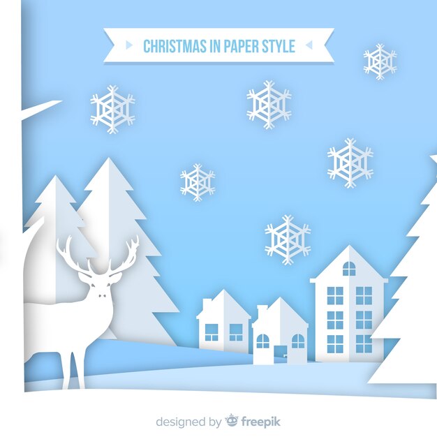 Fondo creativo de navidad en estilo de papel