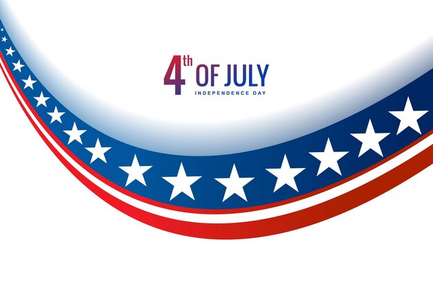 Fondo creativo de la onda del estilo de la bandera americana del 4 de julio