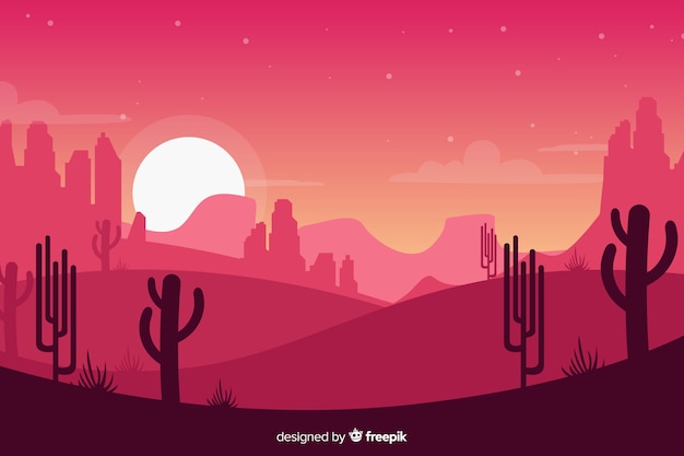 Vector gratuito fondo creativo rosa paisaje desértico