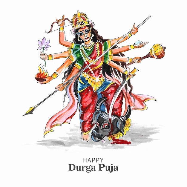 Fondo creativo de la tarjeta del festival de durga puja