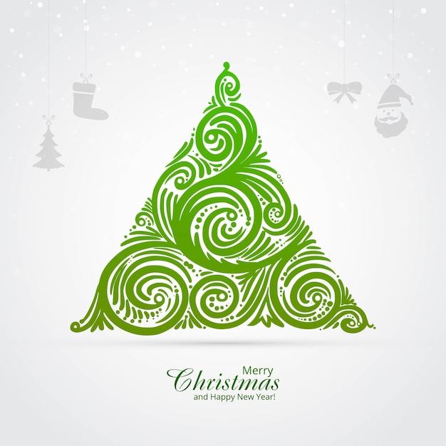 Vector gratuito fondo creativo de tarjetas navideñas de árbol de navidad