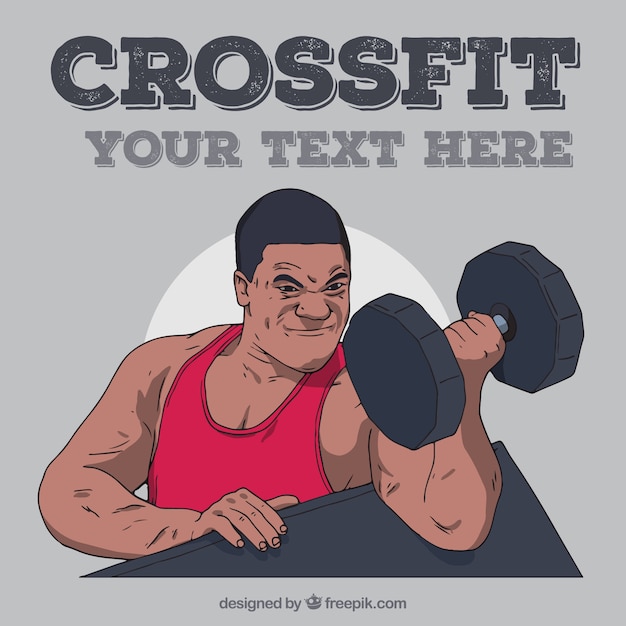 Vector gratuito fondo de crossfit de hombre levantando pesas