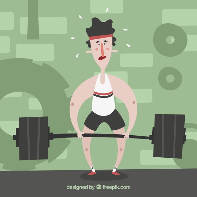 Fondo de crossfit con hombre levantando peso