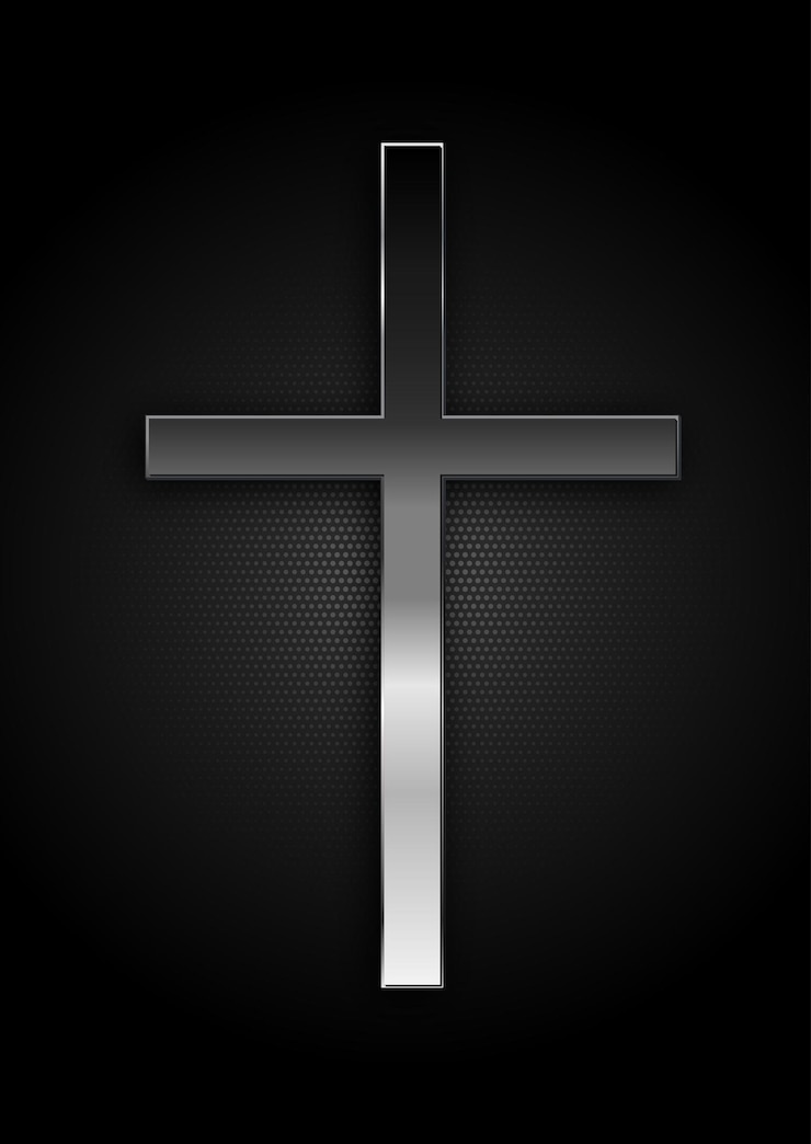Vector gratuito fondo de cruz cristiana con diseño metálico moderno