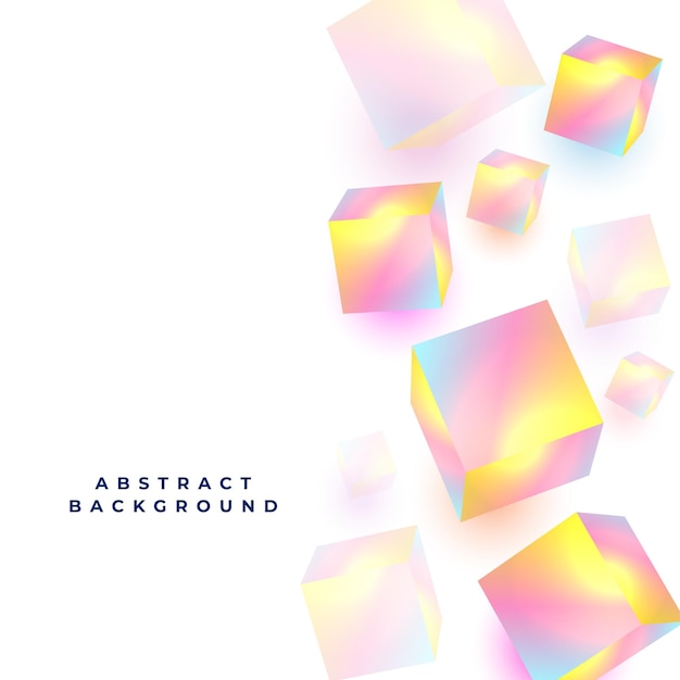 Vector gratuito fondo de cubo de color holográfico geométrico 3d abstracto