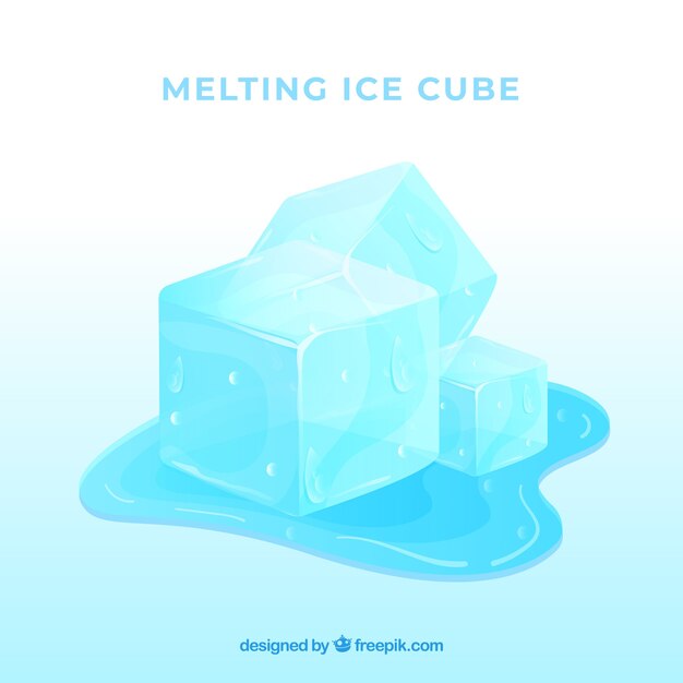 Fondo de cubos de hielo derritiendos