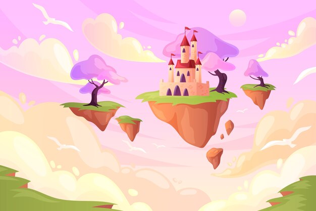 Fondo de cuento de hadas dibujado a mano