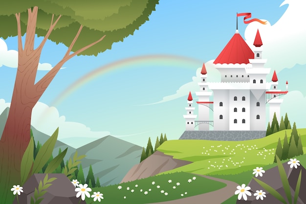 Fondo de cuento de hadas con gradiente