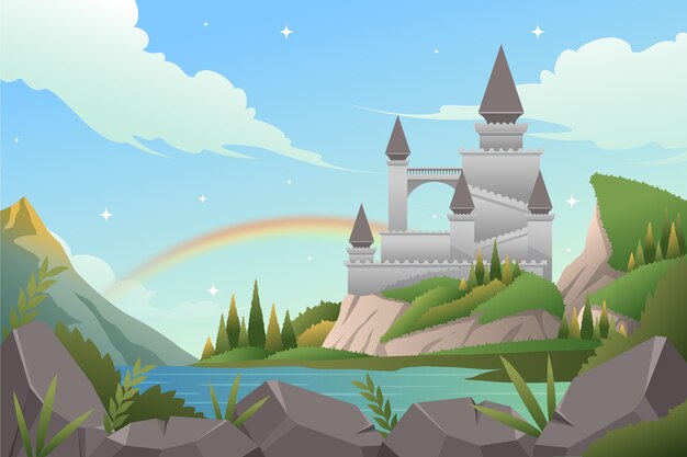 Fondo de cuento de hadas con gradiente