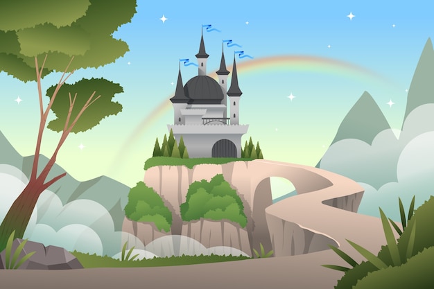 Fondo de cuento de hadas con gradiente