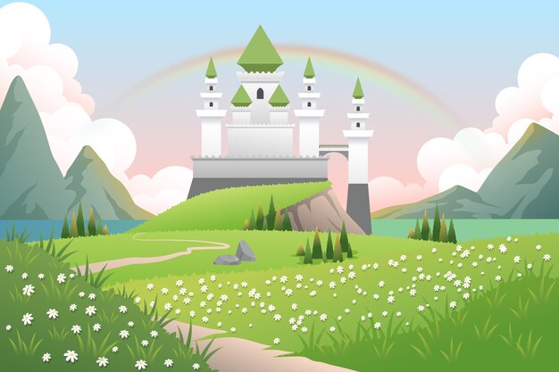 Fondo de cuento de hadas con gradiente