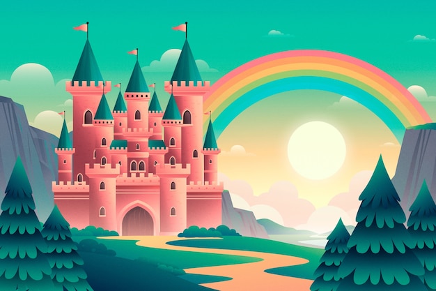 Fondo de cuento de hadas con gradiente