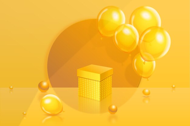 Fondo de cumpleaños 3d realista