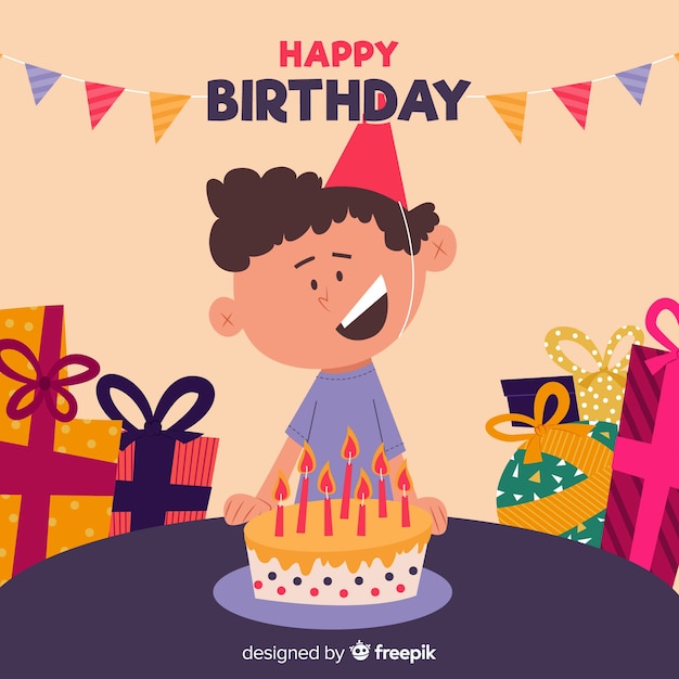 Fondo cumpleaños chico sonriente