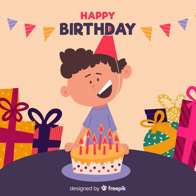 Fondo cumpleaños chico sonriente
