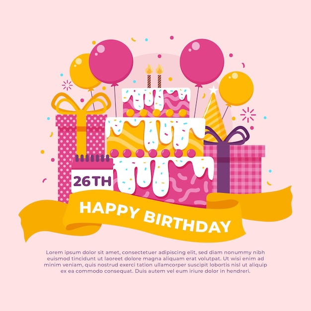Fondo de cumpleaños creativo ilustrado