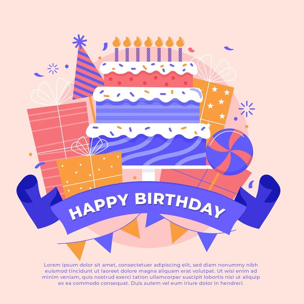 Fondo de cumpleaños creativo ilustrado