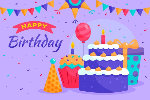 Fondo de cumpleaños detallado