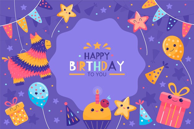Fondo de cumpleaños dibujado a mano