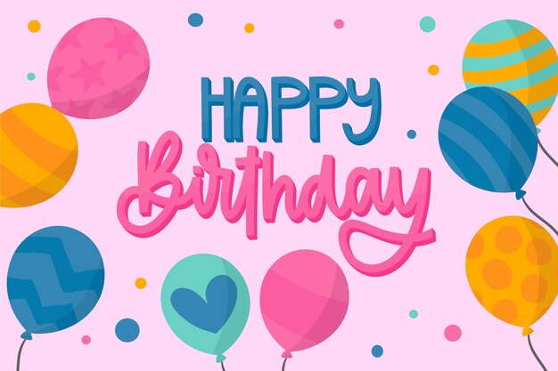 Fondo de cumpleaños de diseño dibujado a mano