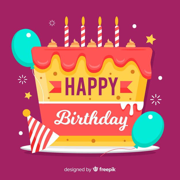 Fondo de cumpleaños en diseño plano