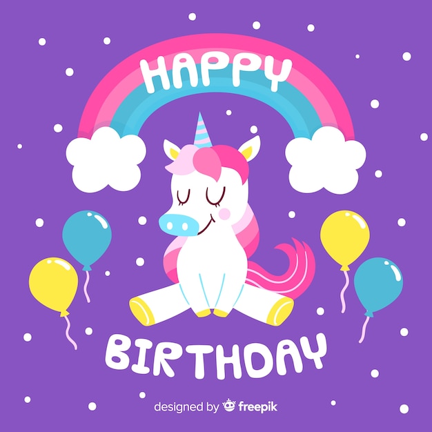 Vector gratuito fondo de cumpleaños en diseño plano