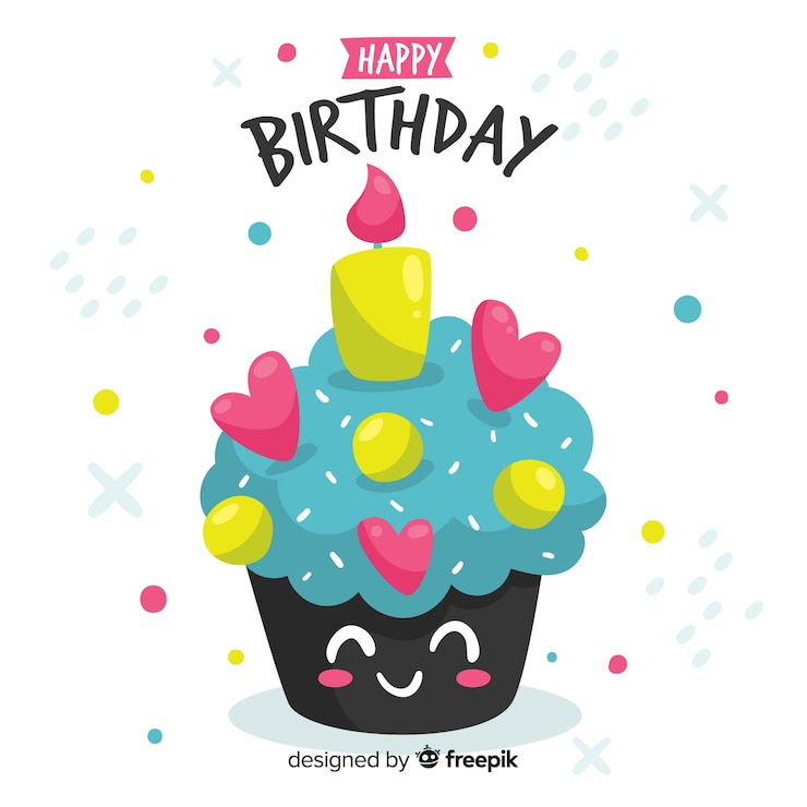 Vector gratuito fondo de cumpleaños en diseño plano