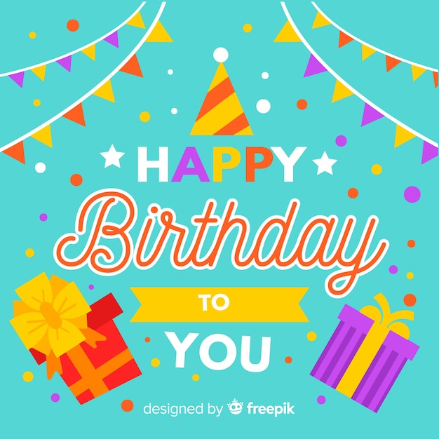 Fondo de cumpleaños en diseño plano