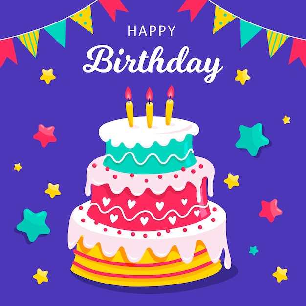 Fondo de cumpleaños de diseño plano