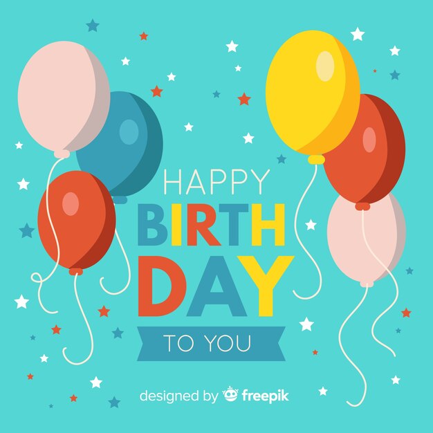 Fondo cumpleaños globos dibujados a mano