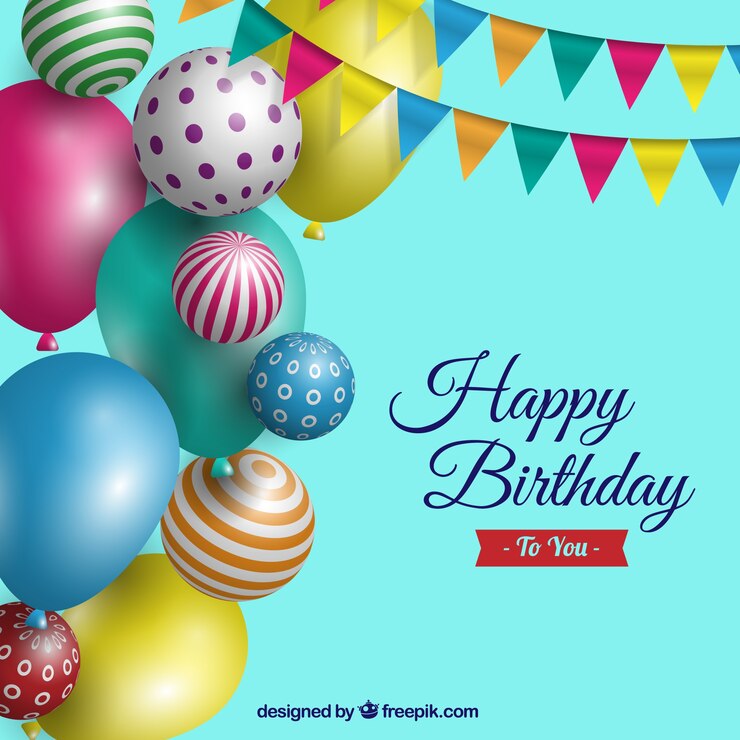 Vector gratuito fondo de cumpleaños con globos realistas 