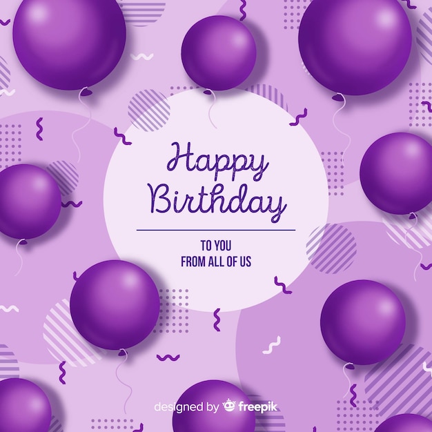 Vector gratuito fondo cumpleaños globos realistas