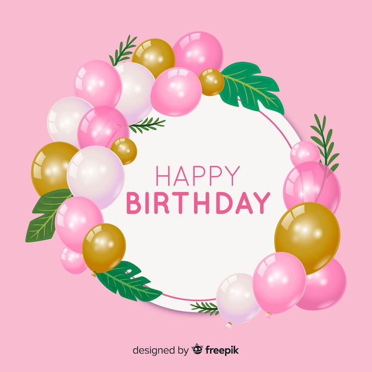 Vector gratuito fondo de cumpleaños con globos realistas