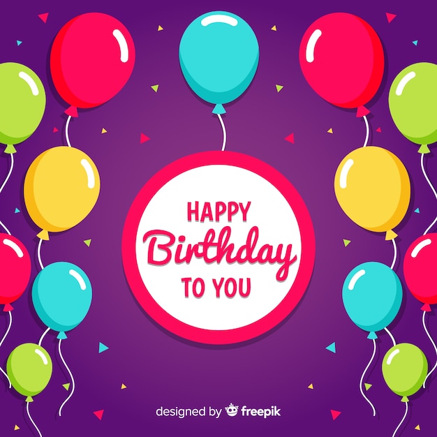 Fondo de cumpleaños con globos