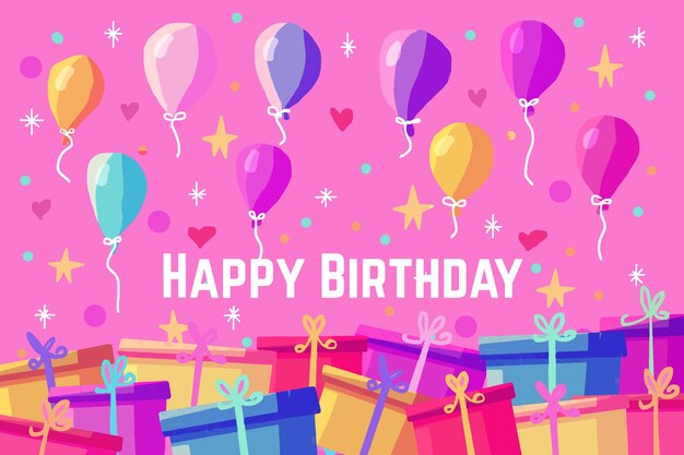 Fondo de cumpleaños con globos