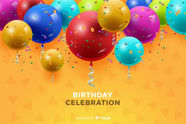 Vector gratuito fondo de cumpleaños con globos