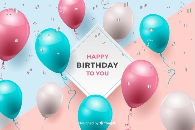Fondo de cumpleaños con globos