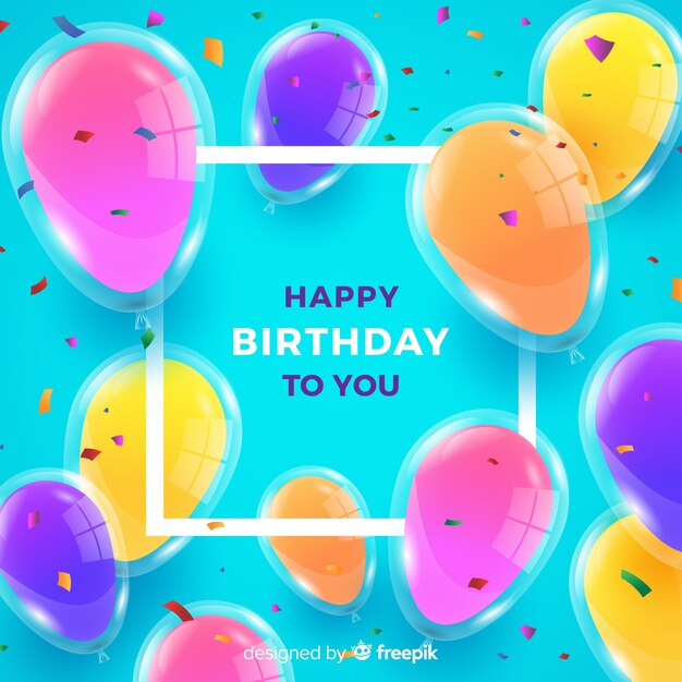 Fondo de cumpleaños con globos