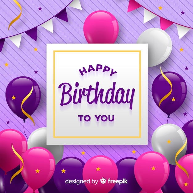 Fondo de cumpleaños con globos