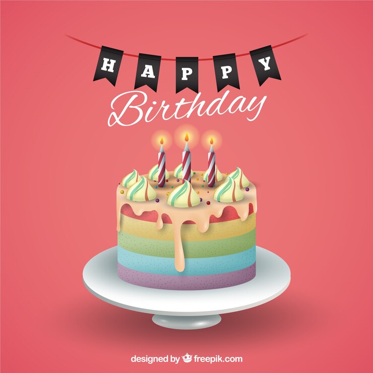 Vector gratuito fondo de cumpleaños con pastel