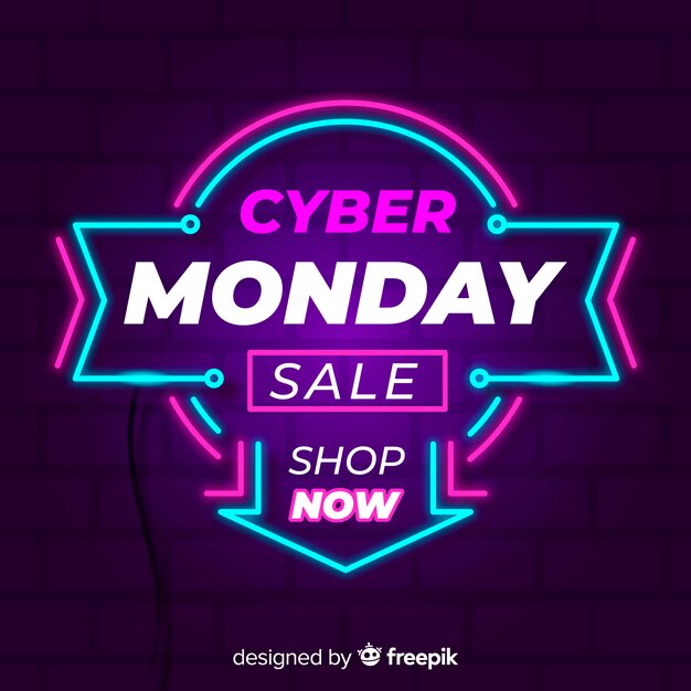fondo cyber monday flecha neón