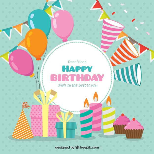 Fondo con decoración de cumpleaños 