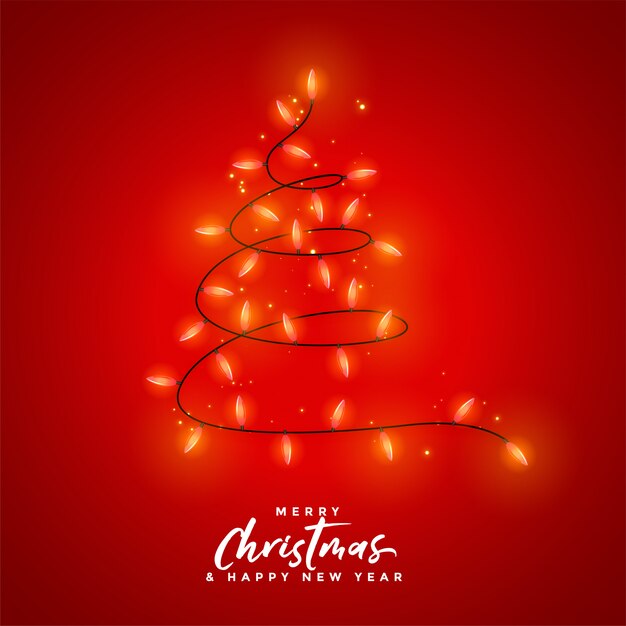 Fondo de decoración de luz roja de feliz navidad