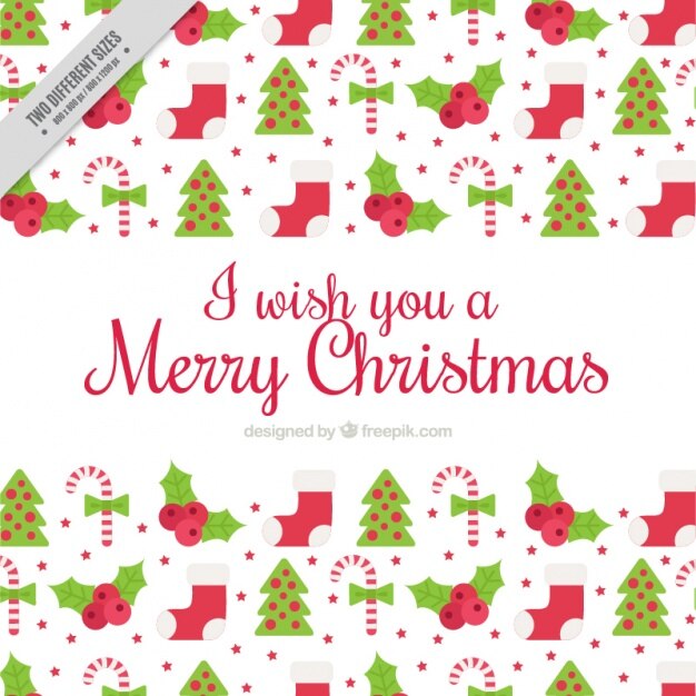 Fondo de decoración de navidad en diseño plano 