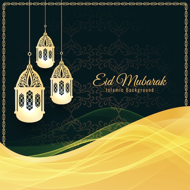 Fondo decorativo abstracto eid mubarak islámico