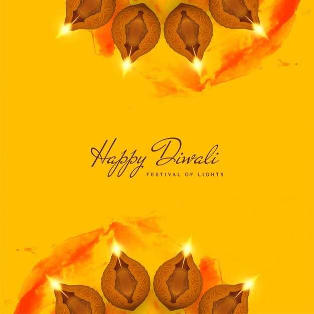 Fondo decorativo abstracto feliz Diwali amarillo