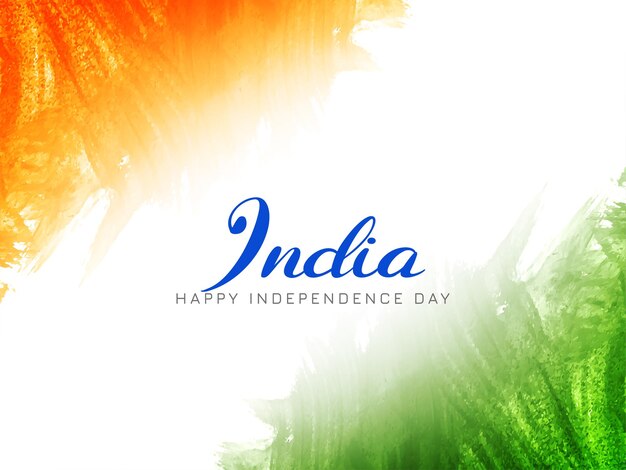 Fondo decorativo de acuarela del día de la independencia india tricolor