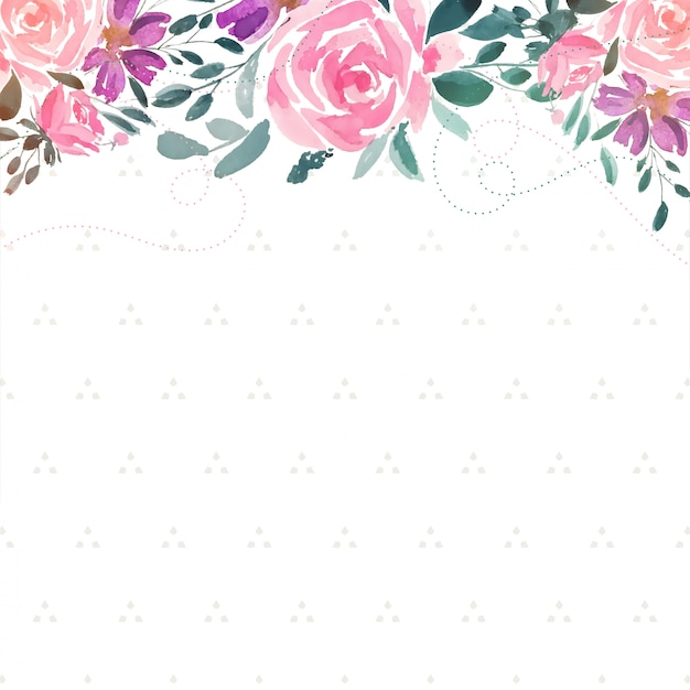 Vector gratuito fondo decorativo acuarela flor rosa con espacio de texto